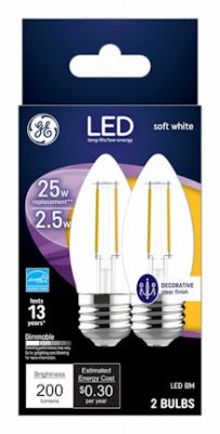 GE G E Lighting 22589 2.5W Led Decorative Bulb 2 Pack