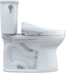 Toto MW7863074CEG#01 Drake Transitional WASHLET+ Elongated 1.28 GPF Tornado Flush Toilet with C2 Bidet Seat Cotton White