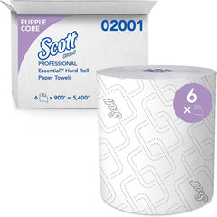 Scott 2001 Essential High-Capacity Hard Roll Towel White 8 Inch X 950 Ft 6 Rolls/Carton