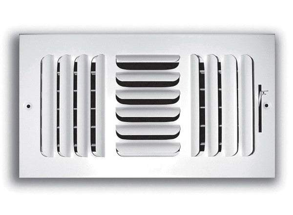 TRUaire 403M08X04 3-Way Blade Grill, 8 x 4 in, 30 to 105 cfm, Steel