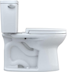 Toto MS776124CSFG.10#01 Drake Two-Piece Elongated 1.6 GPF Universal Height Tornado Flush Toilet with 10 Inch Rough-In