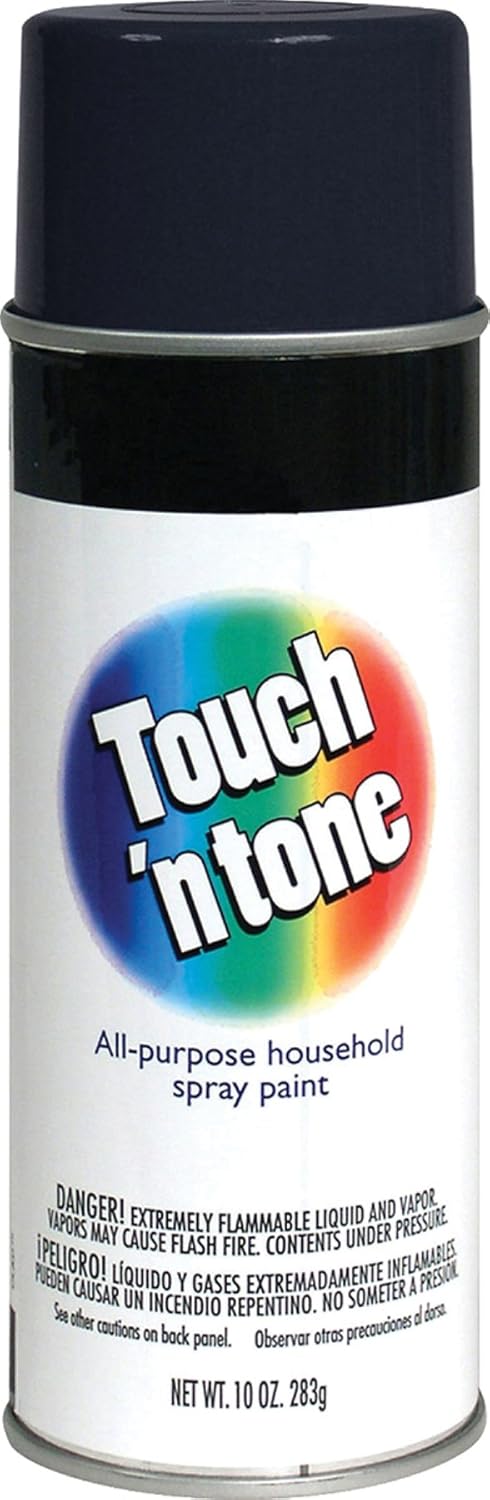 Rust-Oleum 55289830 Touch N Tone Spray Paint 10 Oz Semi-Gloss Black Set of 6