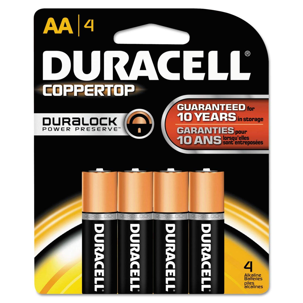 Duracell DURMN1500B4Z CopperTop Alkaline Batteries AA 4/PK