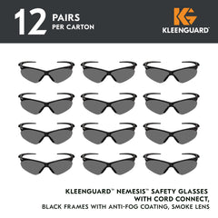 KleenGuard 55391 V30 Nemesis Safety Glasses with Cord Connect Smoke Lenses