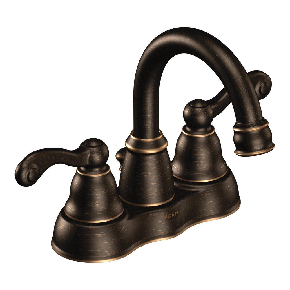 Moen WS84003BRB Traditional Two Handle Centerset Bathroom Sink Faucet in Mediterranean Bronze