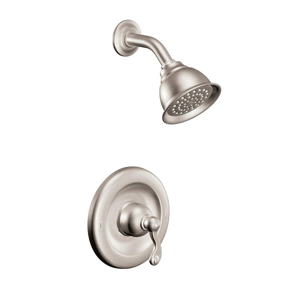 Moen T2122SRN Traditional One Handle Single Function Shower Faucet in Spot Resist Brushed Nickel (Trim Only)