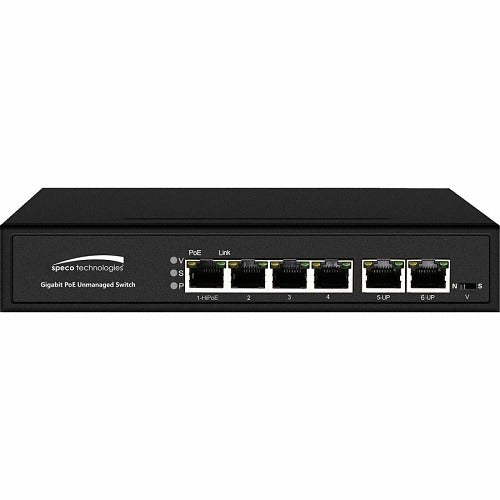 SPECO Speco P4S6G 6-port Poe Network Switch