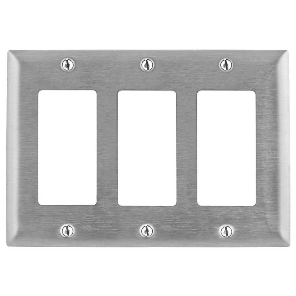 Hubbell SS263 WALLPLATE, 3-G, GFCI, SS