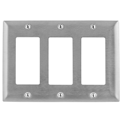 Hubbell SS263 WALLPLATE, 3-G, GFCI, SS