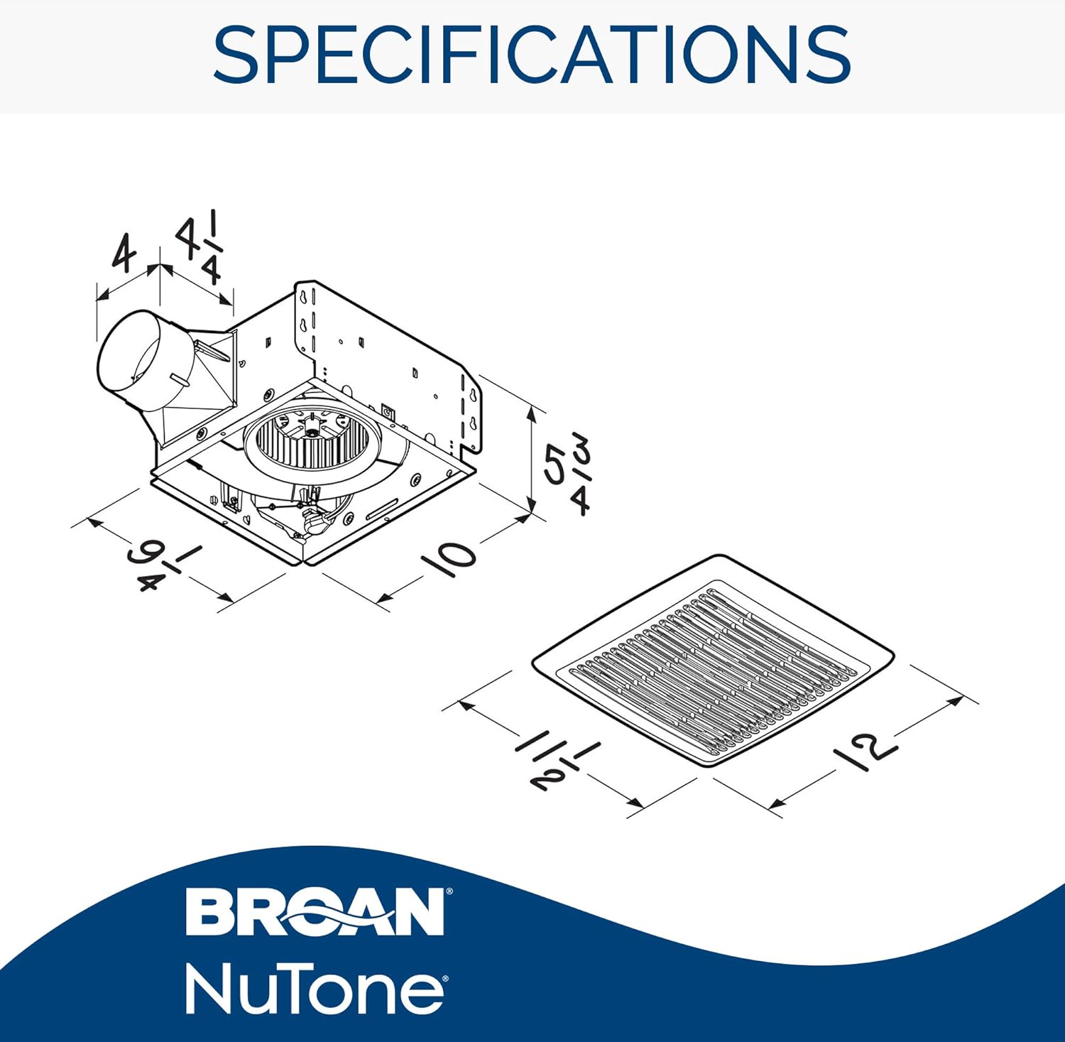 Broan-NuTone AE110 Invent Flex ENERGY STAR Single-Speed Ventilation Fan 110 CFM 1.0 Sones White