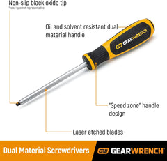 Gearwrench 80013H Slotted Dual Material Screwdriver 1/4 x 4