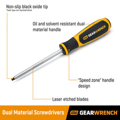 Gearwrench 80009H Screwdriver Dual Material #2 x 6