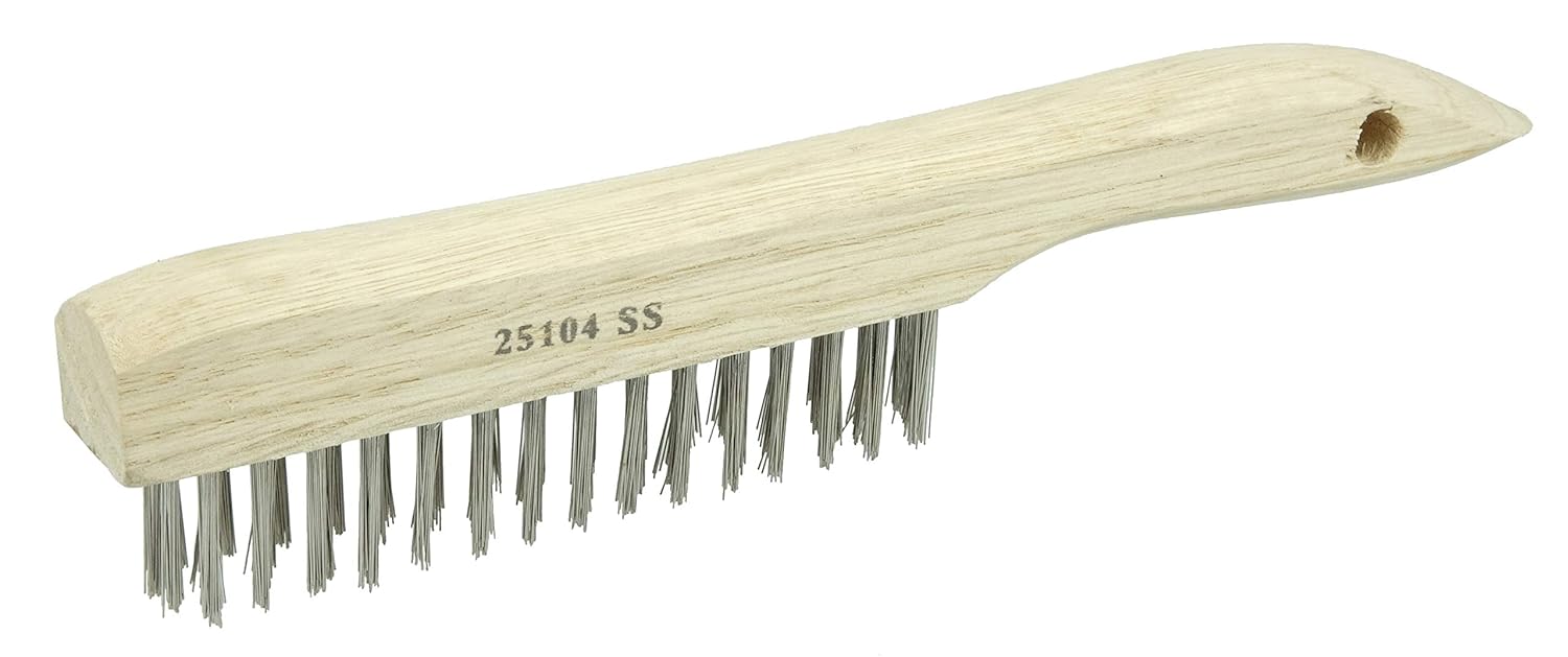 Weiler 25104 Vortec Pro Scratch Brush 10 Inch 4 x 16 Rows Shoe Handle