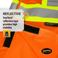 Pioneer V2510850U-L/XL High Visibility Flame Resistant Vest Orange Large / XL