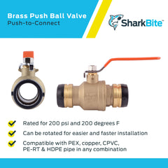 SharkBite UXLBV41 1-1/2 Inch Ball Valve Push to Connect