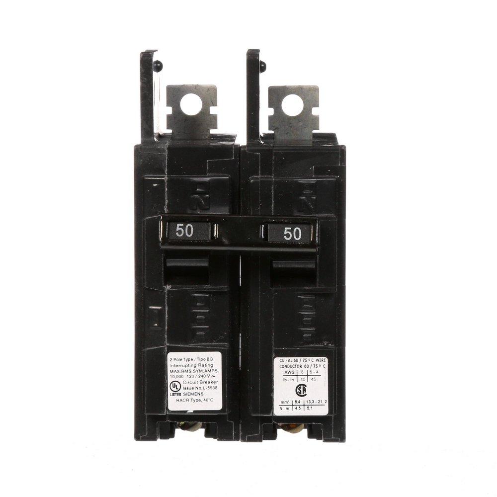 Siemens BQ2B050 2-Pole 50 Amp 120/240 Volt 10 K Circuit Breaker