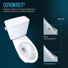 TOTO CST776CEFG.10#01 Drake Two-Piece Elongated 1.28 GPF Tornado Flush Toilet Cotton White