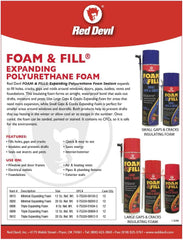 Red Devil 0913 Foam & Fill Small Gaps & Cracks Expanding Polyurethane Sealant 12 oz Off-White Pack of 1