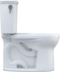 Toto CST785CEFG01 Drake Transitional Round 1.28 GPF Universal Height Tornado Flush Toilet with Cefiontect Cotton White