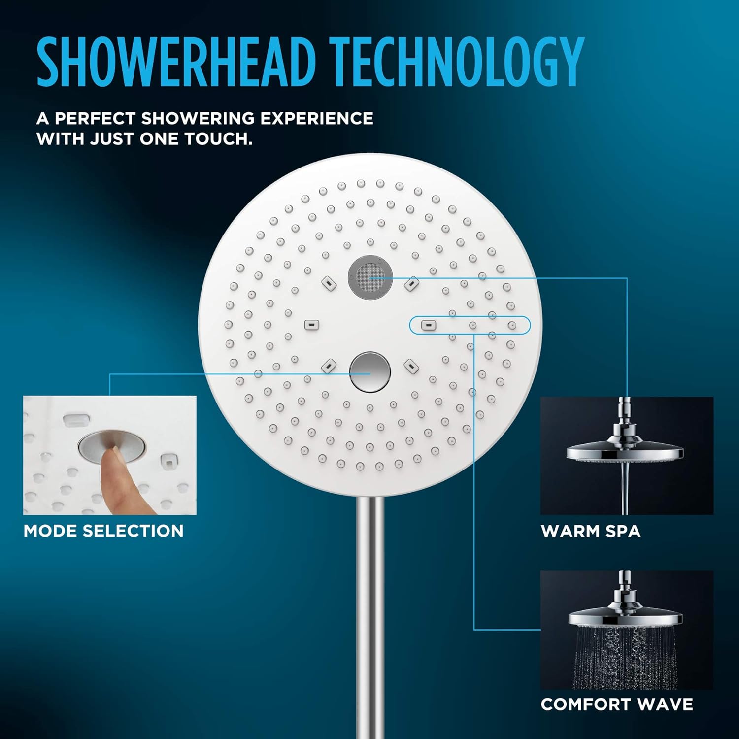 Toto TBW01004U1#CP G Series 2.5 Gpm Two Spray Function 8.5 Inch Round Showerhead with Comfort Wave and Warm Spa Polished Chrome