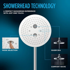 Toto TBW01004U1#CP G Series 2.5 Gpm Two Spray Function 8.5 Inch Round Showerhead with Comfort Wave and Warm Spa Polished Chrome