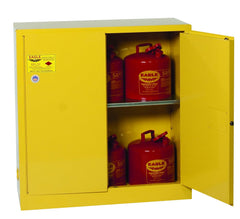 Eagle 1932X Flammable Liquid Storage Cabinet, Manual-Closing, 30 Gallon, Yellow