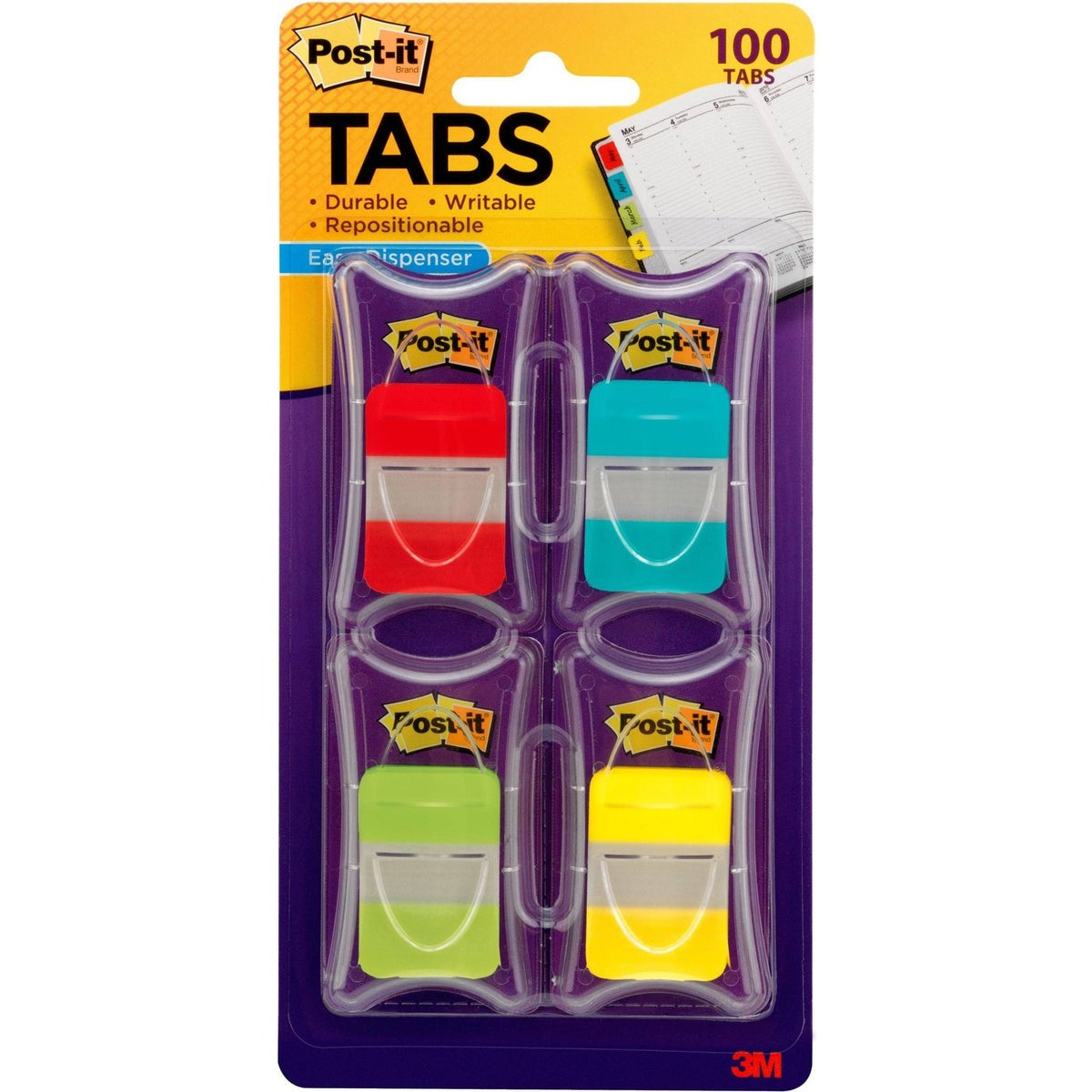 3M 3M MMM686RALY Post-it Durable Tabs (1.50 inches x 1 inches / 100 Pack)