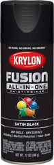 Krylon K02732007 Fusion All-In-One Spray Paint Satin Black 12 Ounce