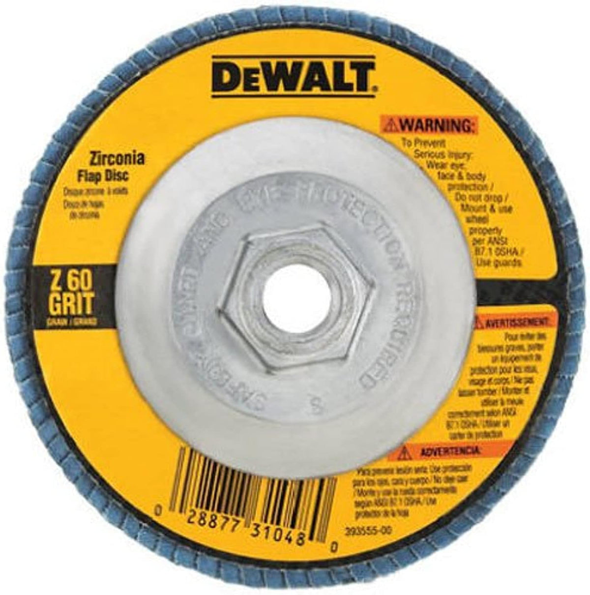 DeWALT DW8312 4-1/2-Inch by 5/8-Inch-11 60 Grit Zirconia Angle Grinder Flap Disc