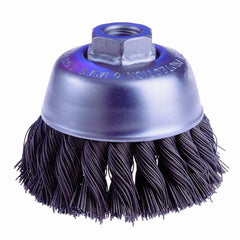 Osborn 33137 Knot Wire Cup Brush Steel Bristle 6000 RPM 4 Inch Diameter 0.014 Fill Diameter 5/8-11NC Arbor