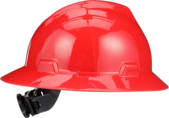 MSA 475371 V-Gard Hard Hat Fas-Trac III Red Full Brim