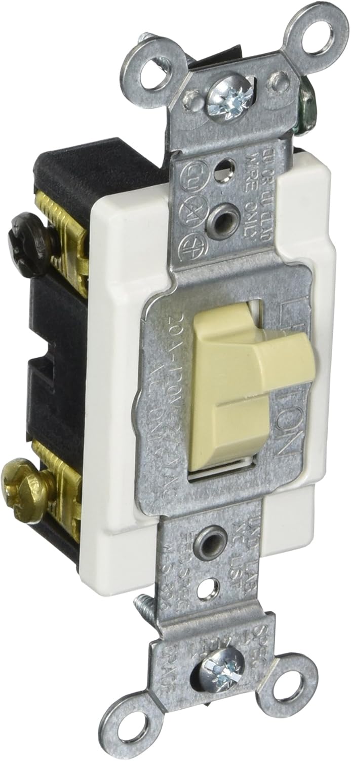 Leviton 1223-SI Toggle 3-Way AC Quiet Switch 20A 120/277V