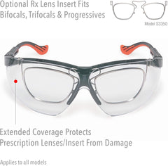 Honeywell S3300HS Uvex Genesis XC Safety Glasses Black Frame Clear Lens HydroShield Anti-Fog