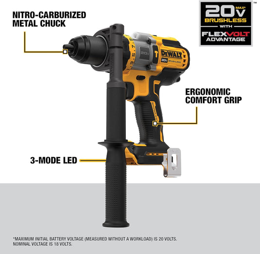 DEWALT DCD999B FLEXVOLT ADVANTAGE 20V MAX* Hammer Drill, Cordless, 1/2-Inch, Tool Only