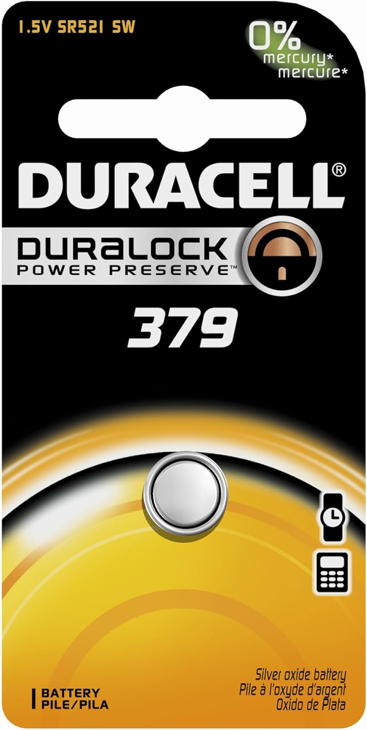 Duracell D379BPK09 Silver Oxide Electronic Watch Battery 1.55V 14mAh (Case of 6)