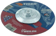 Weiler 57044 Tiger Cutting Wheel 6 Inch 0.045 Thick Type 27 A60T 5/8-11 Hub Pack of 10