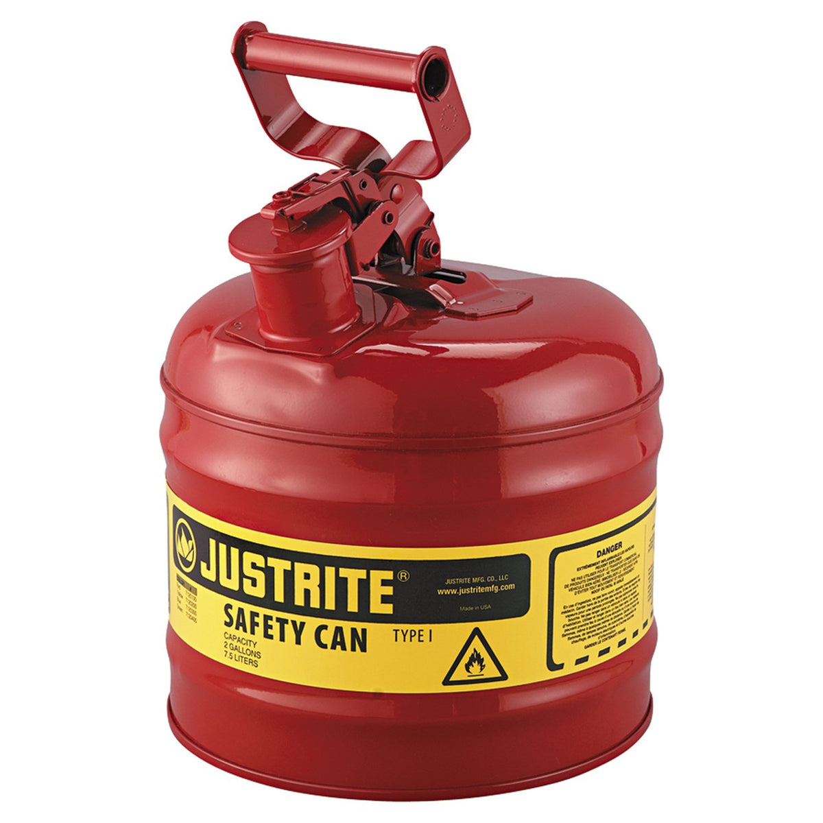 Justrite 7120100 Type I Safety Can 2 Gallon Red