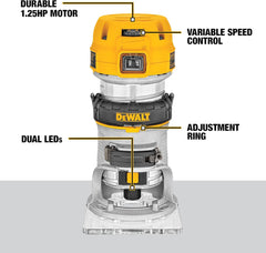 DEWALT DWP611 Router, 1-1/4 HP, 11-Amp, Variable Speed Trigger, Corded