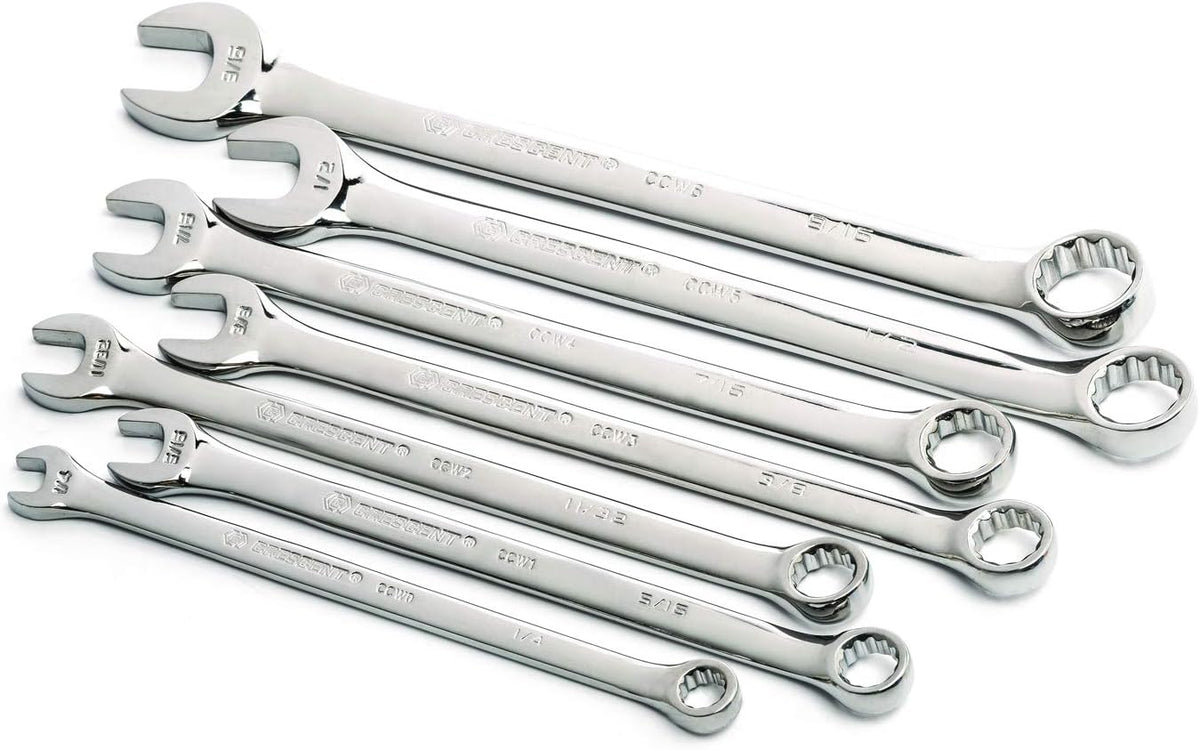 Crescent CCWSRSAE7 12 Point SAE Combination Wrench Set One Size