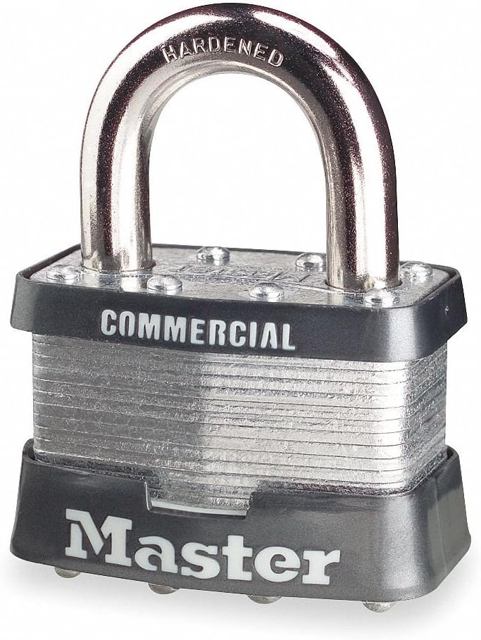 Master Lock 5KA-A297 Padlock Keyed Alike Gray 1 Shackle 3/8 Shackle Diameter