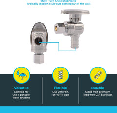 SharkBite 23056LF 1/2 x 1/4 Inch OD Compression Crimp Angle Stop Valve