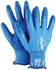 Ansell 11-818-7 HyFlex Plastic Rubber Spandex Reusable Gloves Dark Blue Size 7