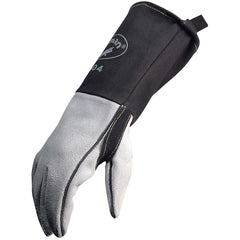 Caiman 1504-1 Premium Split Cowhide MIG/Stick Welding Gloves, Flame Resistant Cuff, Gray/Black Large