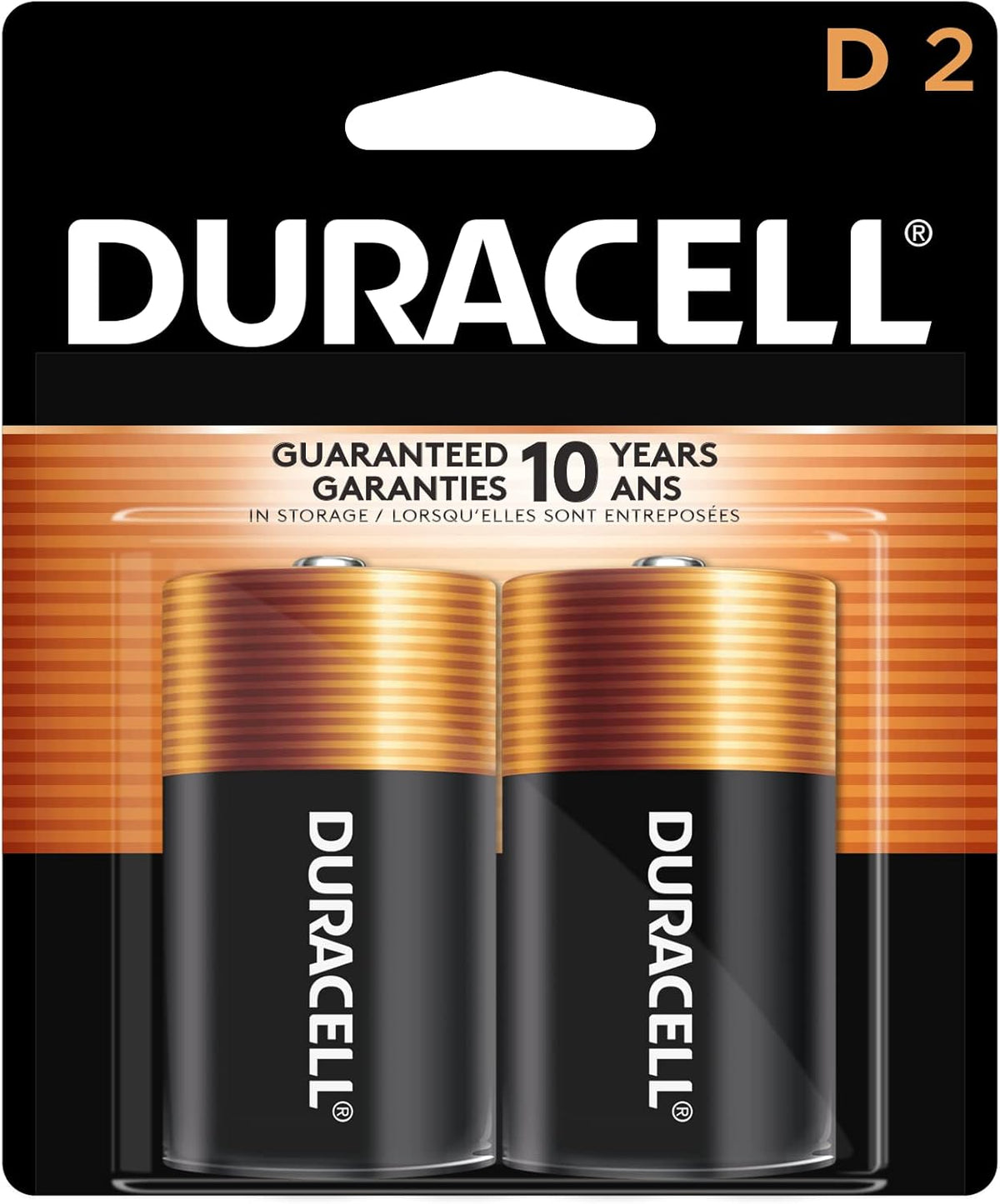 Duracell DURMN1300B2Z CopperTop D Alkaline Batteries 1.5V 2/Pack