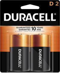 Duracell DURMN1300B2Z CopperTop D Alkaline Batteries 1.5V 2/Pack