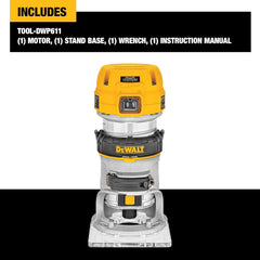 DEWALT DWP611 Router, 1-1/4 HP, 11-Amp, Variable Speed Trigger, Corded