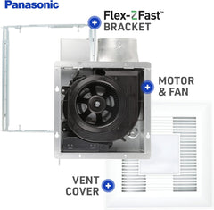 Panasonic FV-0510VSL1 WhisperValue DC Fan Light 50-80-100 CFM Large