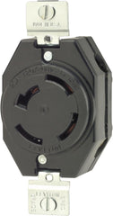 Leviton 7410-B 20 Amp 120/208 Volt- 3PY Flush Mounting Locking Receptacle