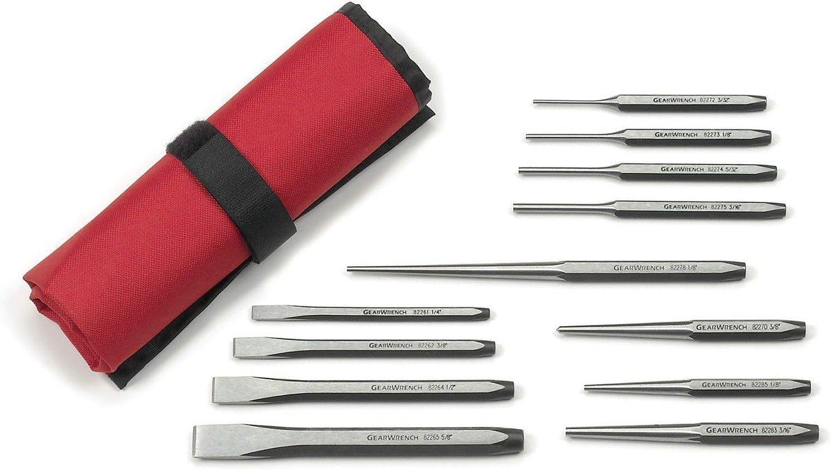 Gearwrench 82305 Punch and Chisel Set Hand Powered 12 Pc