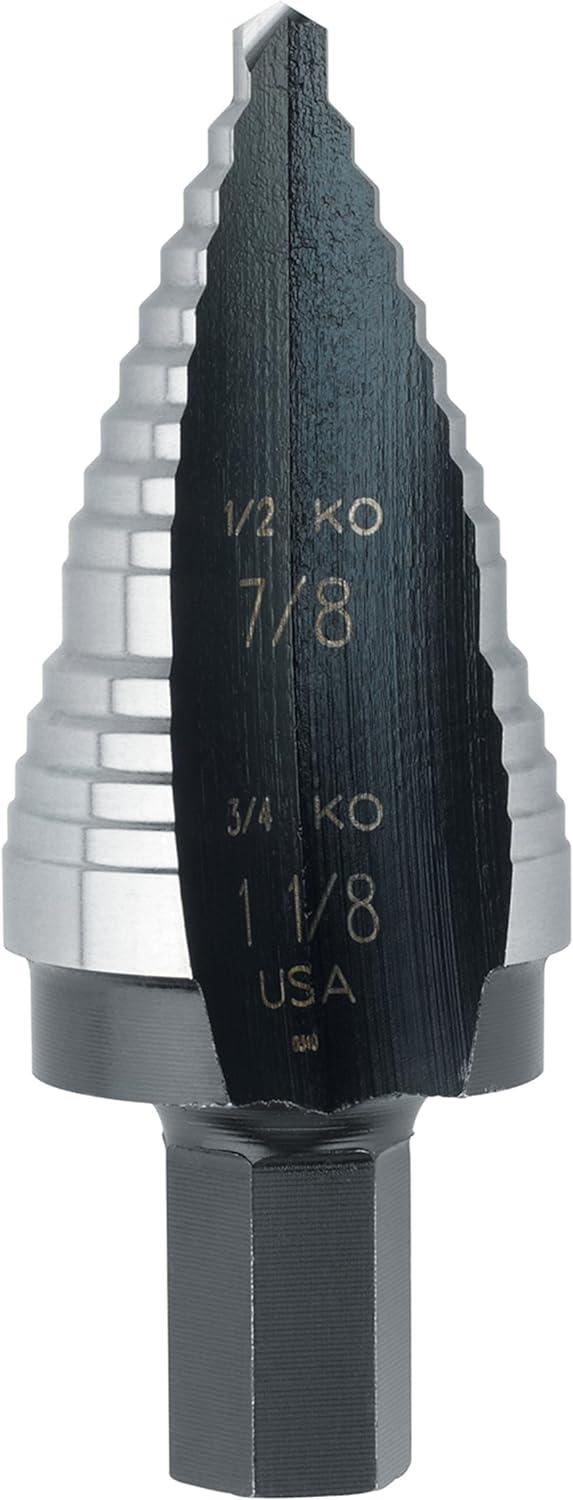 IRWIN 10239 Unibit Step-Drill Bit 7/8-Inch and 1-1/8-Inch 1/2-Inch Shank